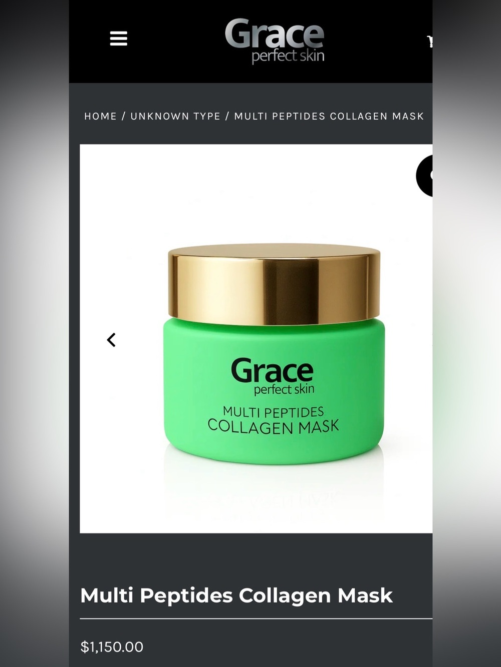 Grace Multi Peptides Collagen Mask — Bright Green with Gold Lid
